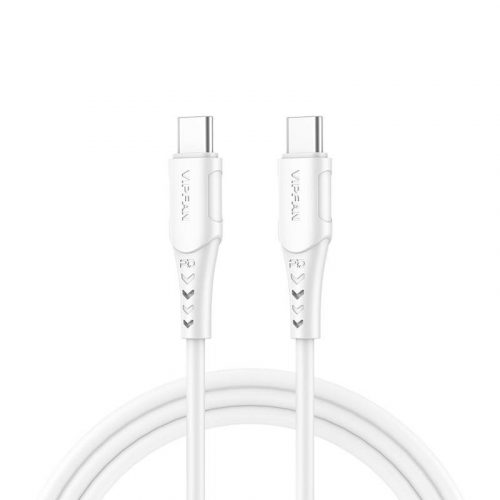 USB-C-USB-C kábel VFAN P05, 60W, PD, 2m (fehér)