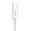 USB és USB-C kábel VFAN X03, 3A, 1m (fehér)