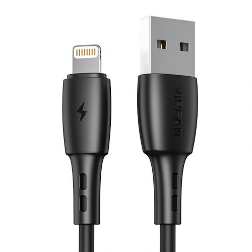 USB és Lightning kábel VFAN Racing X05, 3A, 2m (fekete)