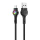 Cablu USB și micro USB VFAN Colorful X08, 3A, 1,2 m (negru)