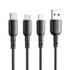 Cablu USB și USB-C VFAN Colorful X11, 3A, 1m (negru)