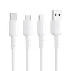 USB és Lightning kábel VFAN Colorful X11, 3A, 1m (fehér)