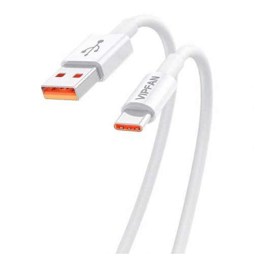 Cablu USB-USB-C VFAN X17, 6A, 1,2 m (alb)