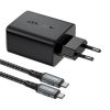 Încărcător de perete Acefast A17, 65W GaN + cablu USB-C (negru)