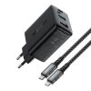 Încărcător de perete Acefast A17, 65W GaN + cablu USB-C (negru)