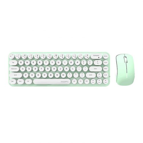 Set tastatură wireless + mouse MOFII Bean 2.4G (alb-verde)