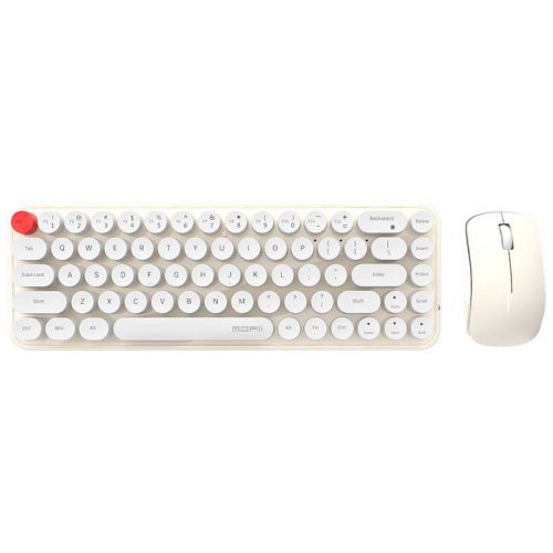 Set tastatură + mouse fără fir MOFII Bean 2.4G (alb-bej)