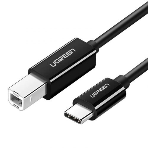 Cablu pentru imprimantă USB-C 2.0 la USB-B UGREEN US241, 1m (negru)