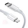 UGREEN USB-C-Lightning töltőkábel, PD 3A, 0,5 m (fehér)