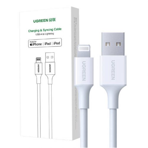 UGREEN Cablu USB Lightning 2,4A, US155, 0,5 m (alb)