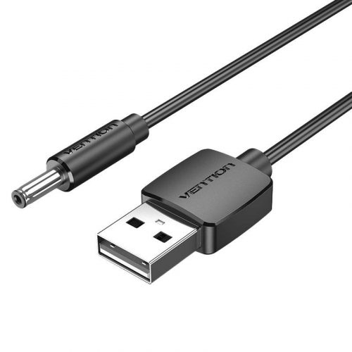 Cablu USB-A și conector tip butoi DC 3,5mm Vention CEXBG 5V 1,5m negru