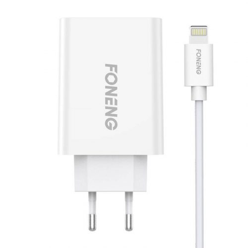 Încărcător rapid Foneng 1x USB EU43 + cablu USB Lightning