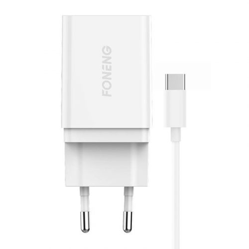 Încărcător rapid Foneng 1x USB K300 + cablu USB la USB-C