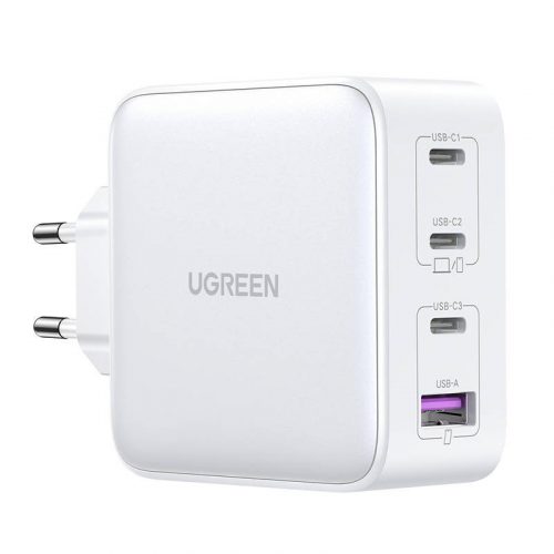 Încărcător UGREEN 15337 Nexode, 3xUSB-C, USB-A 3.0, PD3.0, QC4.0, GaN, 100W (alb)