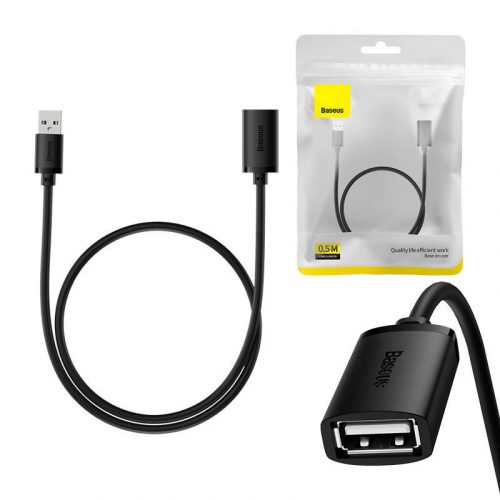 Baseus AirJoy Series USB 2.0 cablu prelungitor, 0.5m (negru)