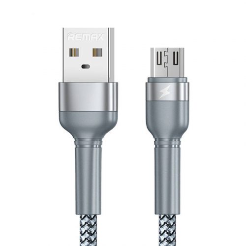 Cablu USB Micro Remax Jany Alloy, 1m, 2,4A (argintiu)