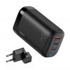 Încărcător de perete Remax, RP-U55, 2x USB-C, USB, EU 65W (negru)