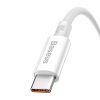 Baseus Superior USB - cablu USB-C, 100W, 0,25m (alb)