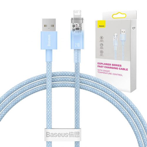 Cablu de încărcare rapidă Baseus Explorer USB la Lightning 2.4A 1M (albastru)