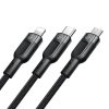 3in1 USB USB-C / Lightning / Micro USB kábel, Mcdodo CA-0930, 6A, 1.2m (fekete)