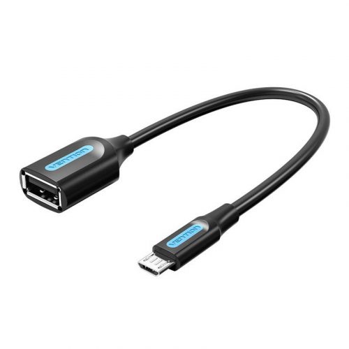 Adapter kábel OTG micro USB férfi USB-A női Vention CCUBB 2A 0.15m (Fekete)