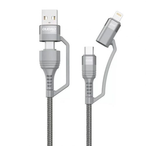 USB kábel Dudao L20xs 4in1 USB-C / Lightning / USB-A 2.4A, 1m (szürke)