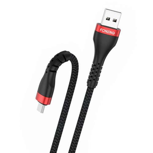 Cablu USB la Micro USB Foneng, x82 Armat 3A, 1m (negru)