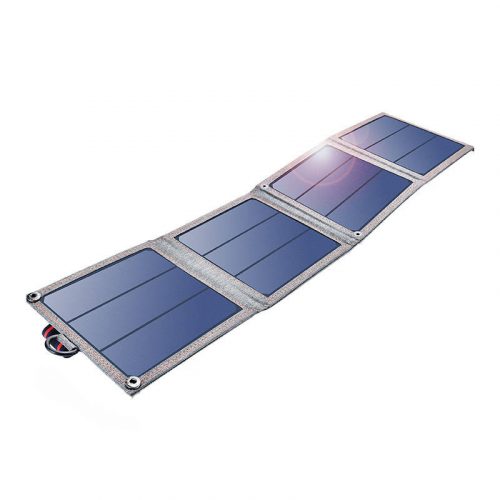 Încărcător solar pliabil Choetech SC004 14W, 1xUSB (gri)