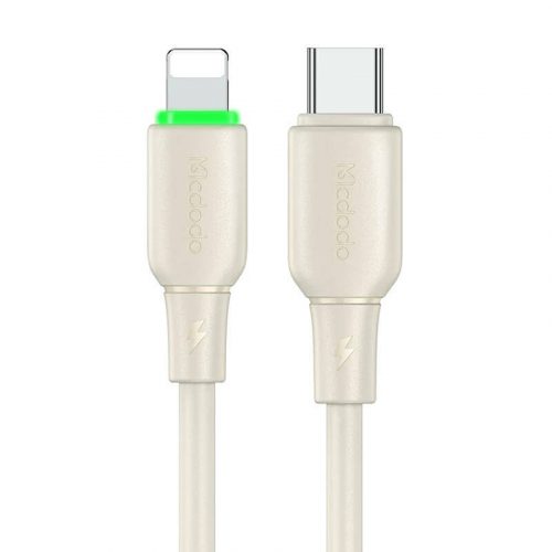 Cablu USB-C do Lightning Mcdodo CA-4760 cu lumină LED 1,2 m (bej)