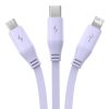 Baseus 3-1 töltőkábel USB - USB-C, USB-M, Lightning, 3,5A, 1,1m (lila)