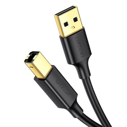 UGREEN US135 Cablu de imprimantă USB 2.0 AB, placat cu aur, 1,5 m (negru)