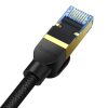 Cablu de rețea împletit Baseus Cat.7, Ethernet RJ45, 10Gbps, 1m (negru)