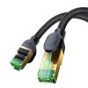 Cablu de rețea împletit Baseus Cat.8, Ethernet RJ45, 40 Gbps, 1m (negru)