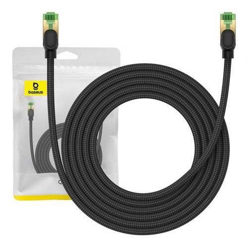 Cablu de rețea împletit Baseus Cat.8, Ethernet RJ45, 40 Gbps, 3m (negru)