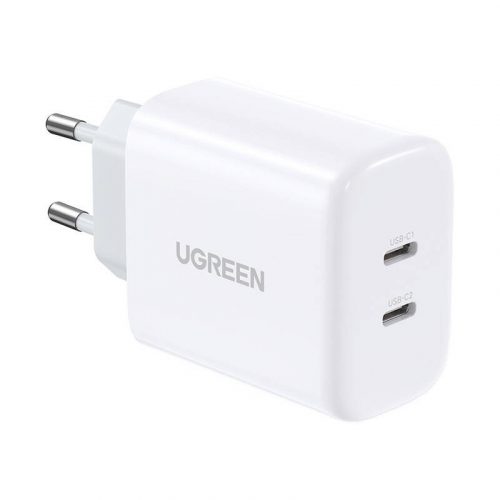 Adaptor UGREEN CD243, 2x USB-C, 40 W (alb)