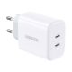 Adaptor UGREEN CD243, 2x USB-C, 40 W (alb)