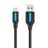 Cablu USB-A 2.0 la USB-C Vention COKBC 3A 0,25m (negru)