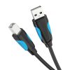 Cablu imprimantă USB 2.0 A do USB-B Vention VAS-A16-B1000 10m Negru