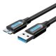 Cablu plat USB 3.0 A către Micro-B Vention COPBH 2A 2m negru