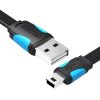 Płaski cablu USB 2.0 A do Mini 5 pinowy Vention VAS-A14-B050 2A 0,5m czarny