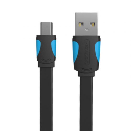 Płaski cablu USB 2.0 A do Mini 5 pinowy Vention VAS-A14-B100 2A 1m Czarny