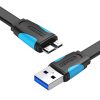 Cablu plat USB 3.0 A către Micro-B Vention VAS-A12-B025 0,25m negru