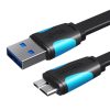 Cablu plat USB 3.0 A către Micro-B Vention VAS-A12-B050 0,5 m Negru