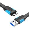 Cablu plat USB 3.0 A către Micro-B Vention VAS-A12-B050 0,5 m Negru