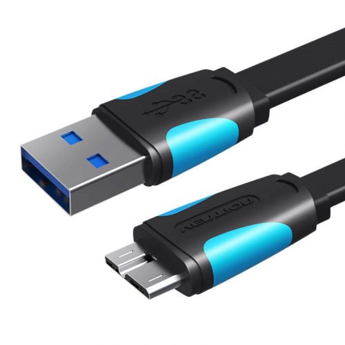 Cablu plat USB 3.0 A către Micro-B Vention VAS-A12-B100 1m negru