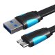 Cablu plat USB 3.0 A către Micro-B Vention VAS-A12-B100 1m negru