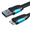 Cablu plat USB 3.0 A către Micro-B Vention VAS-A12-B200 2m negru