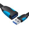 Lapos USB 3.0 hosszabbító Vention VAS-A13-B150 1.5m Fekete