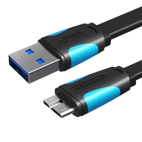 Cablu plat USB 3.0 A către Micro-B Vention VAS-A12-B150 1,5 m Negru