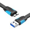 Cablu plat USB 3.0 A către Micro-B Vention VAS-A12-B150 1,5 m Negru